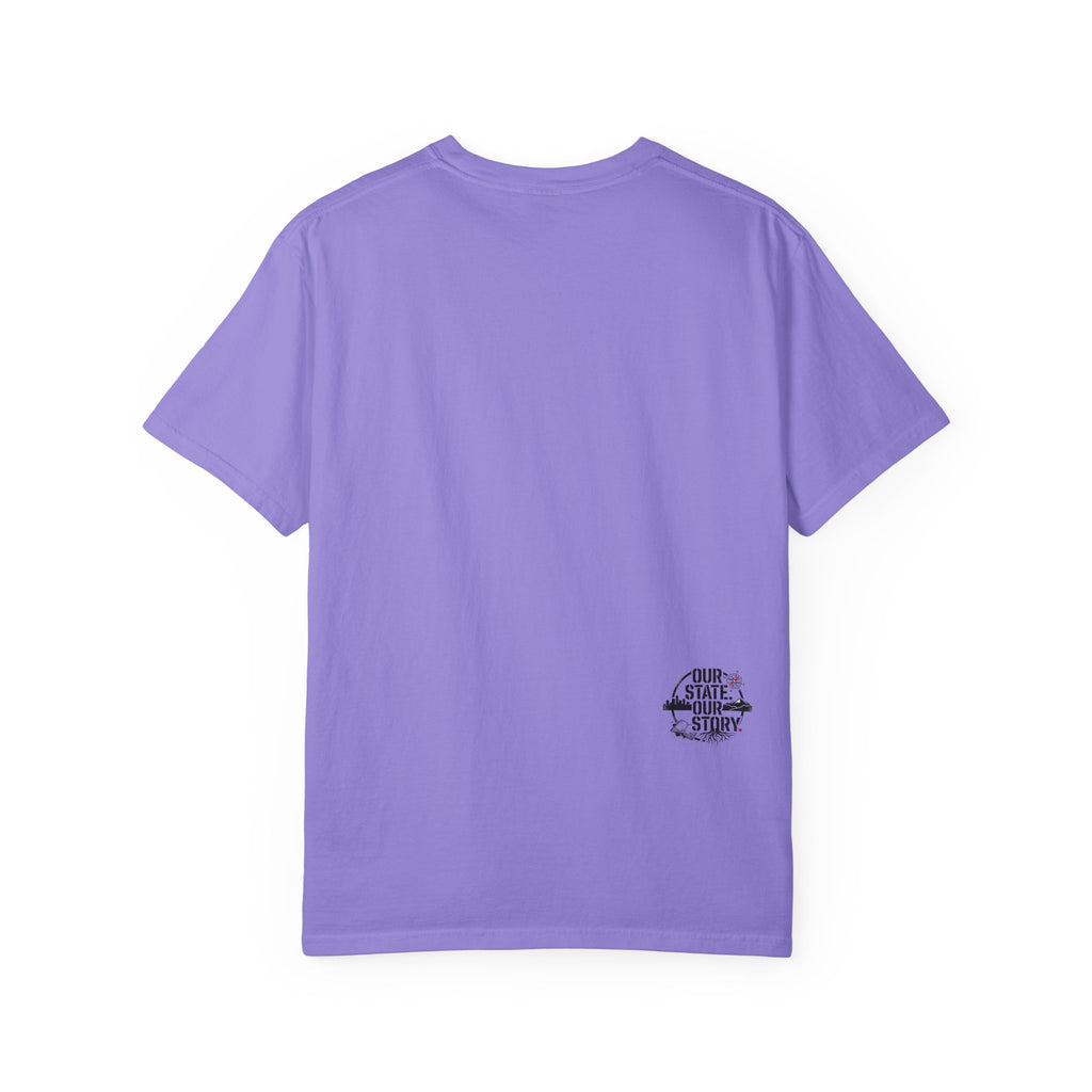 OurStateTees - Indiana IN Cardinal & Floral 'N' Monogram T-Shirt — Botanical Letter Tee