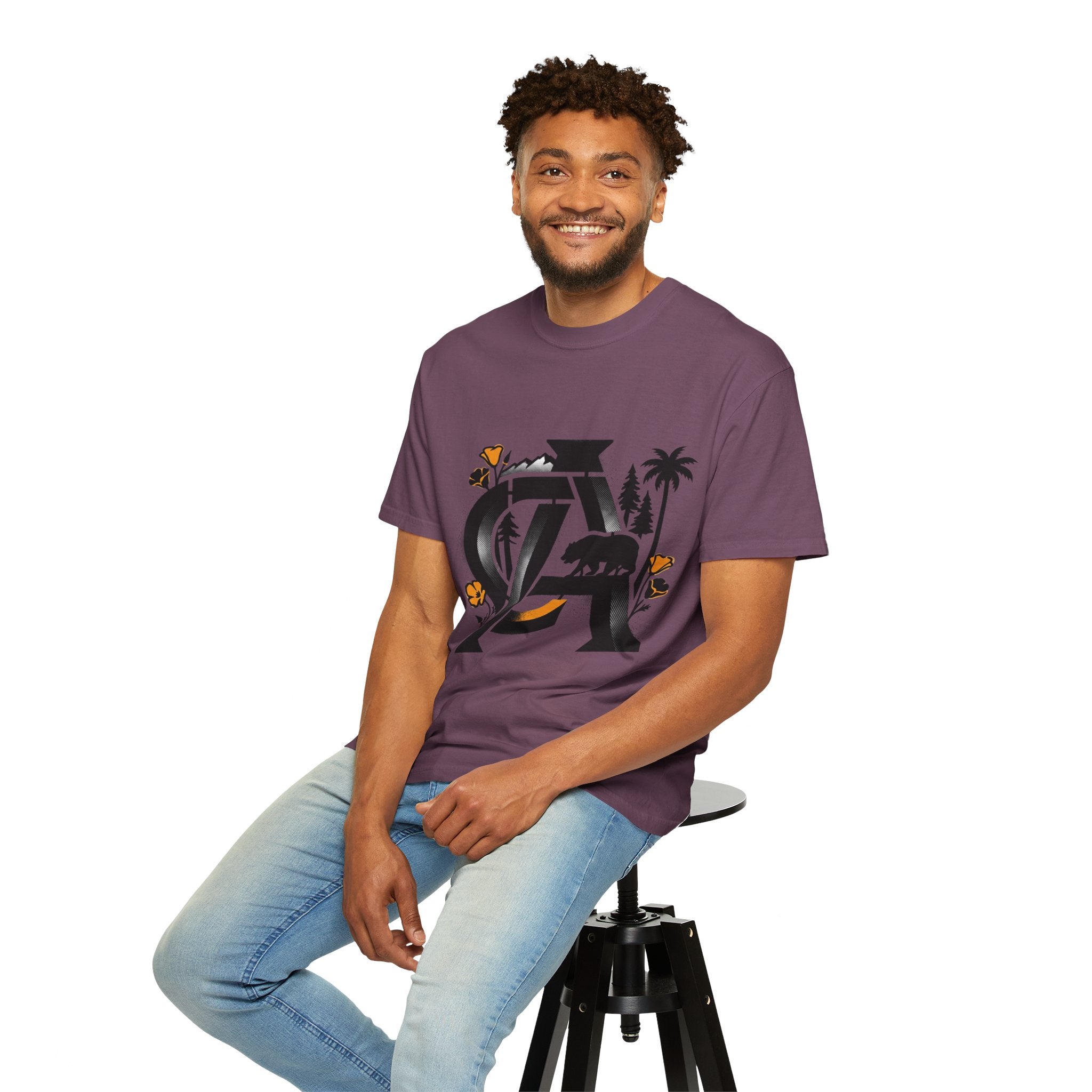 OurStateTees - California Bear Monogram T-Shirt — Floral Palms Graphic Tee