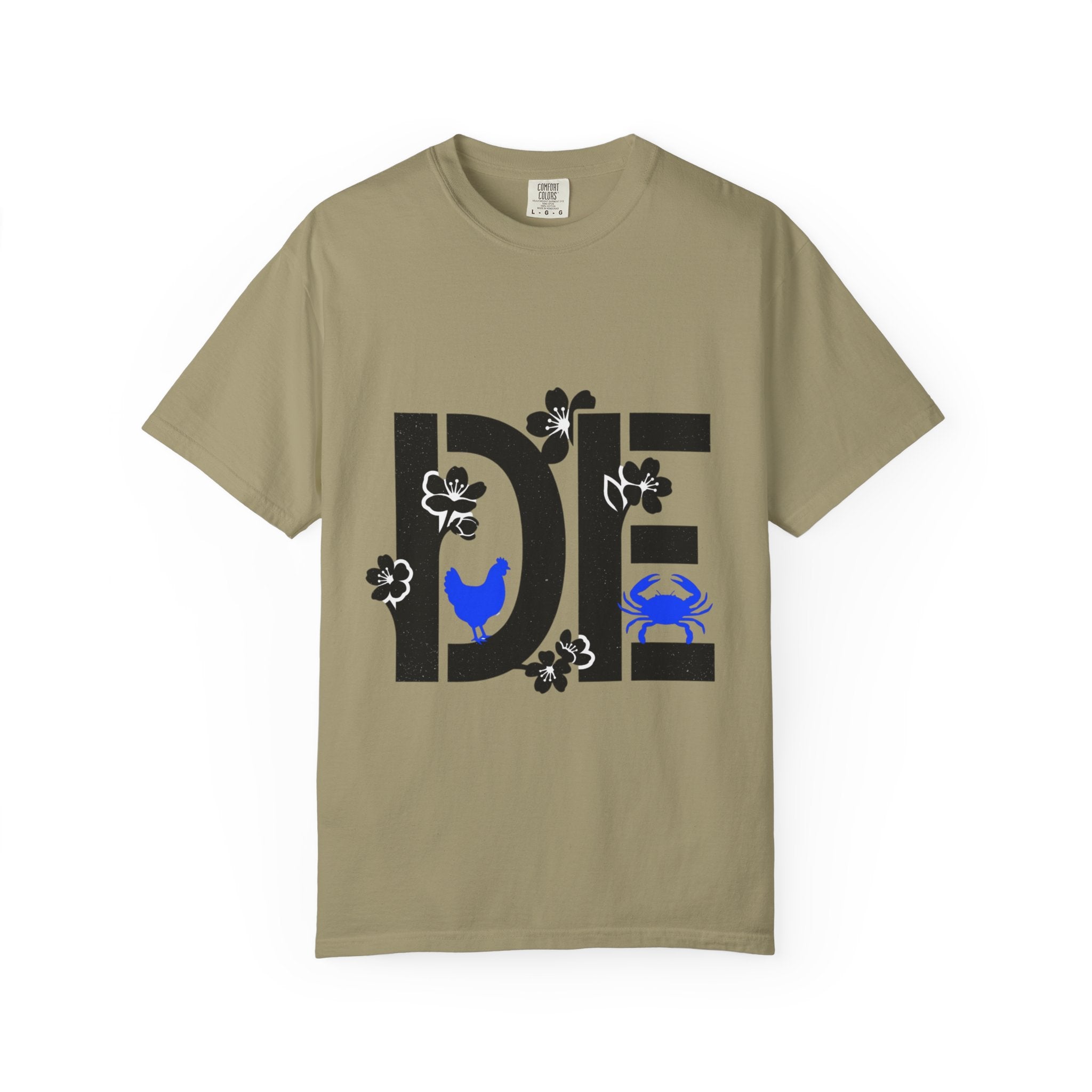 OurStateTees - Deleware DE Floral Nautical Graphic Tee (Crab & Chick Accent)