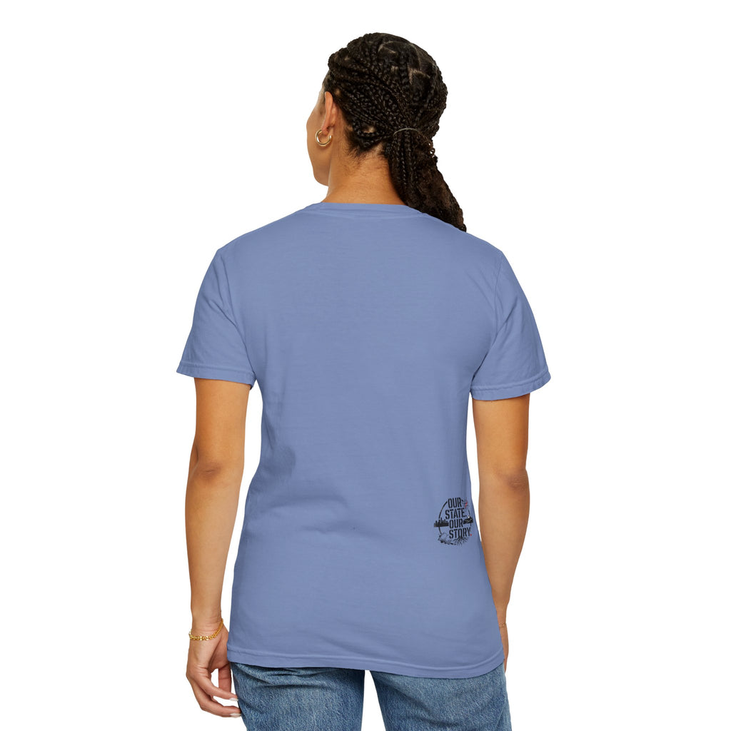 OurStateTees - Deleware DE Letterpress Tee — Floral & Bird Graphic T-Shirt