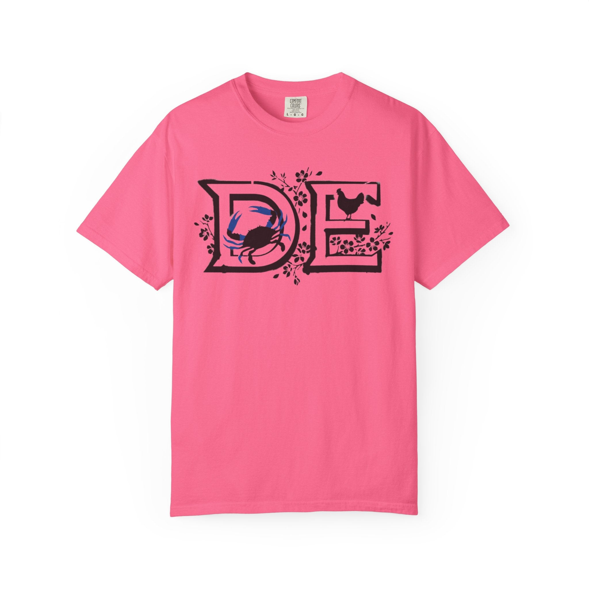 OurStateTees - Deleware DE Letterpress Tee — Floral & Bird Graphic T-Shirt