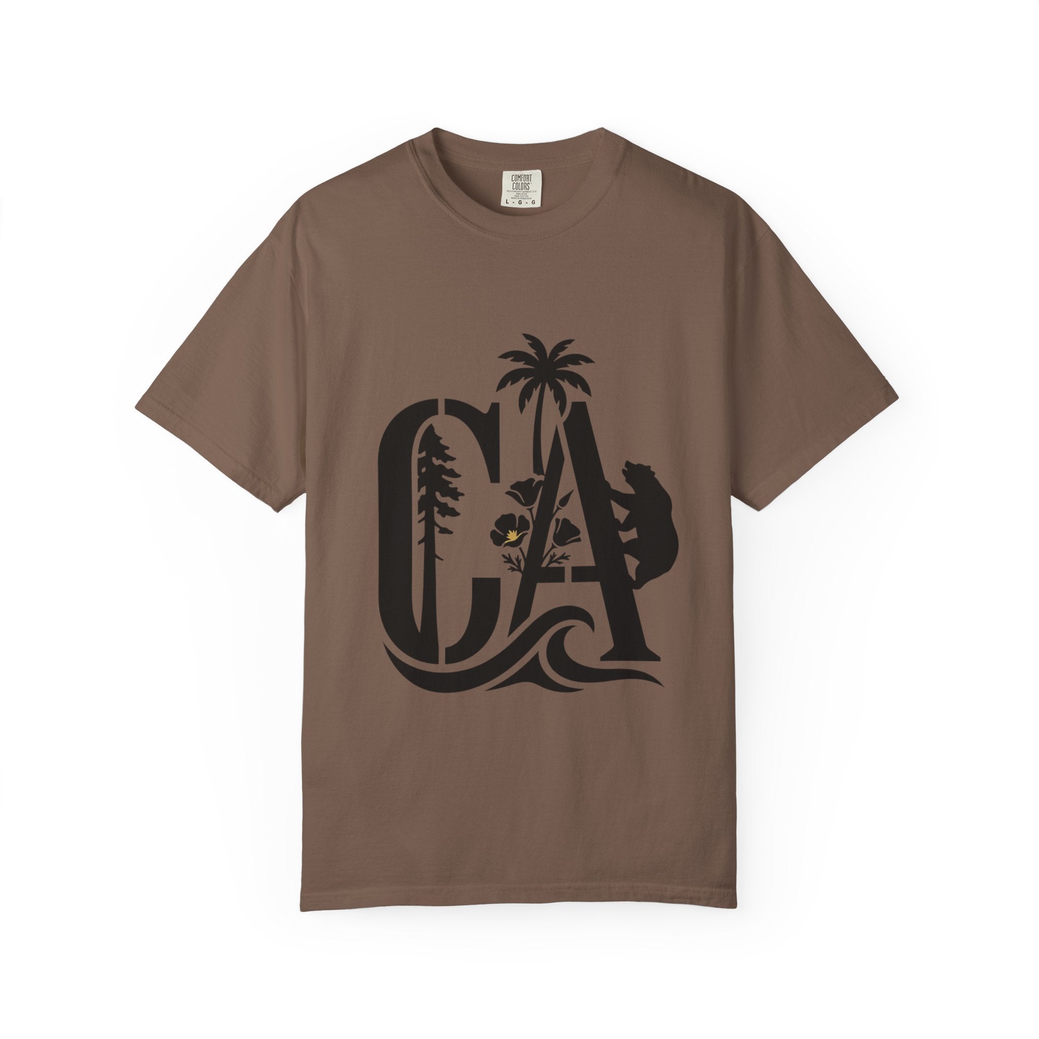 OurStateTees - California Surf Bear T-Shirt — CA Palm Tree Wave Graphic Tee