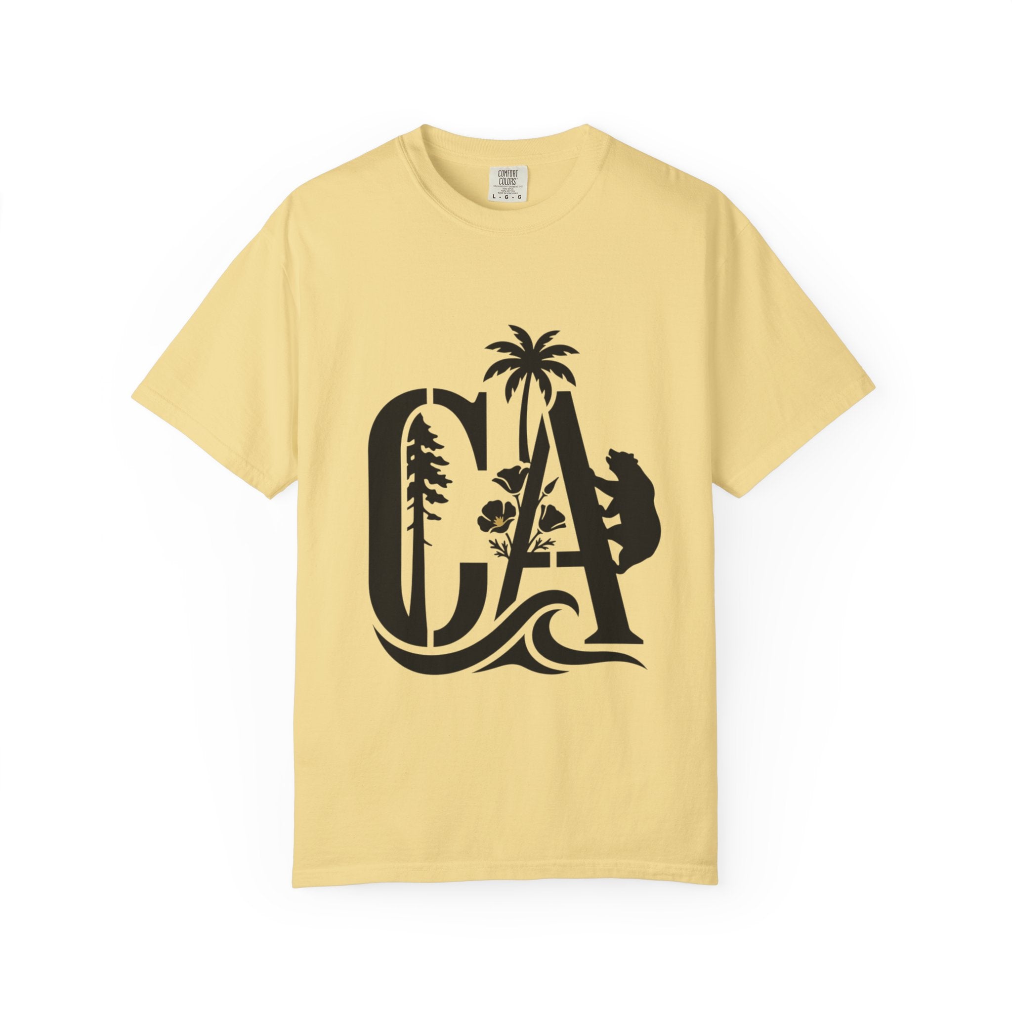OurStateTees - California Surf Bear T-Shirt — CA Palm Tree Wave Graphic Tee