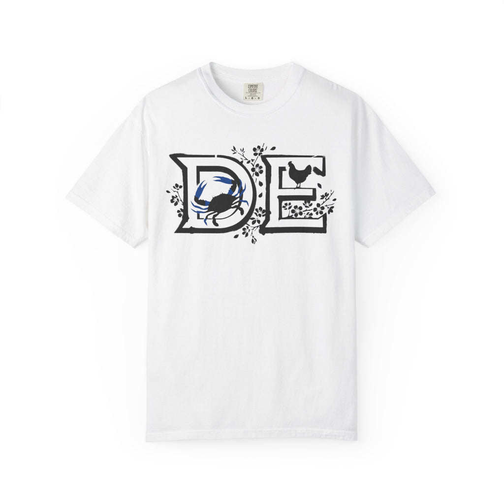 OurStateTees - Deleware DE Letterpress Tee — Floral & Bird Graphic T-Shirt