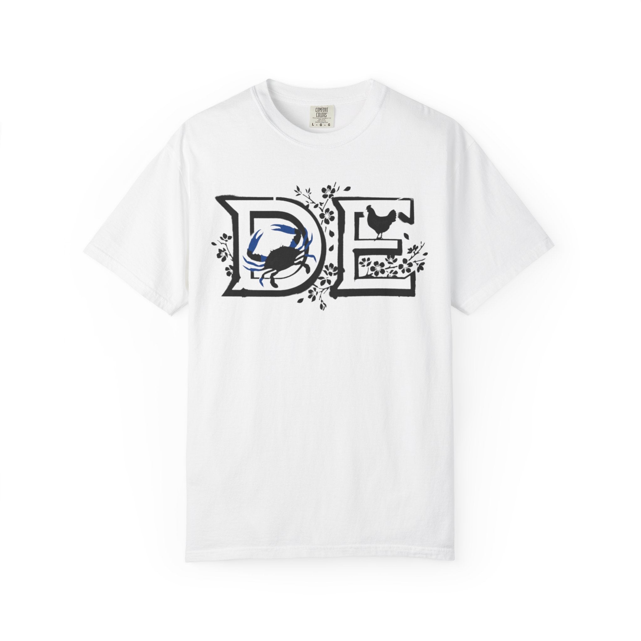 OurStateTees - Deleware DE Letterpress Tee — Floral & Bird Graphic T-Shirt