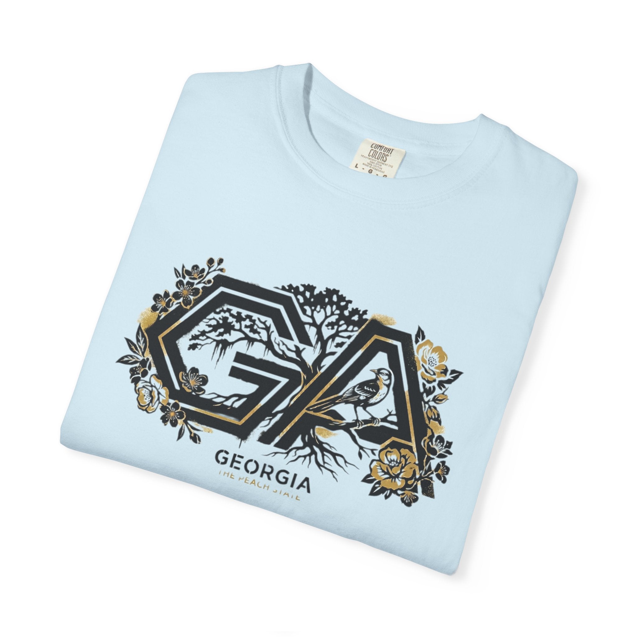 OurStateTees - Georgia GA Floral Logo T‑Shirt — Botanical Accents