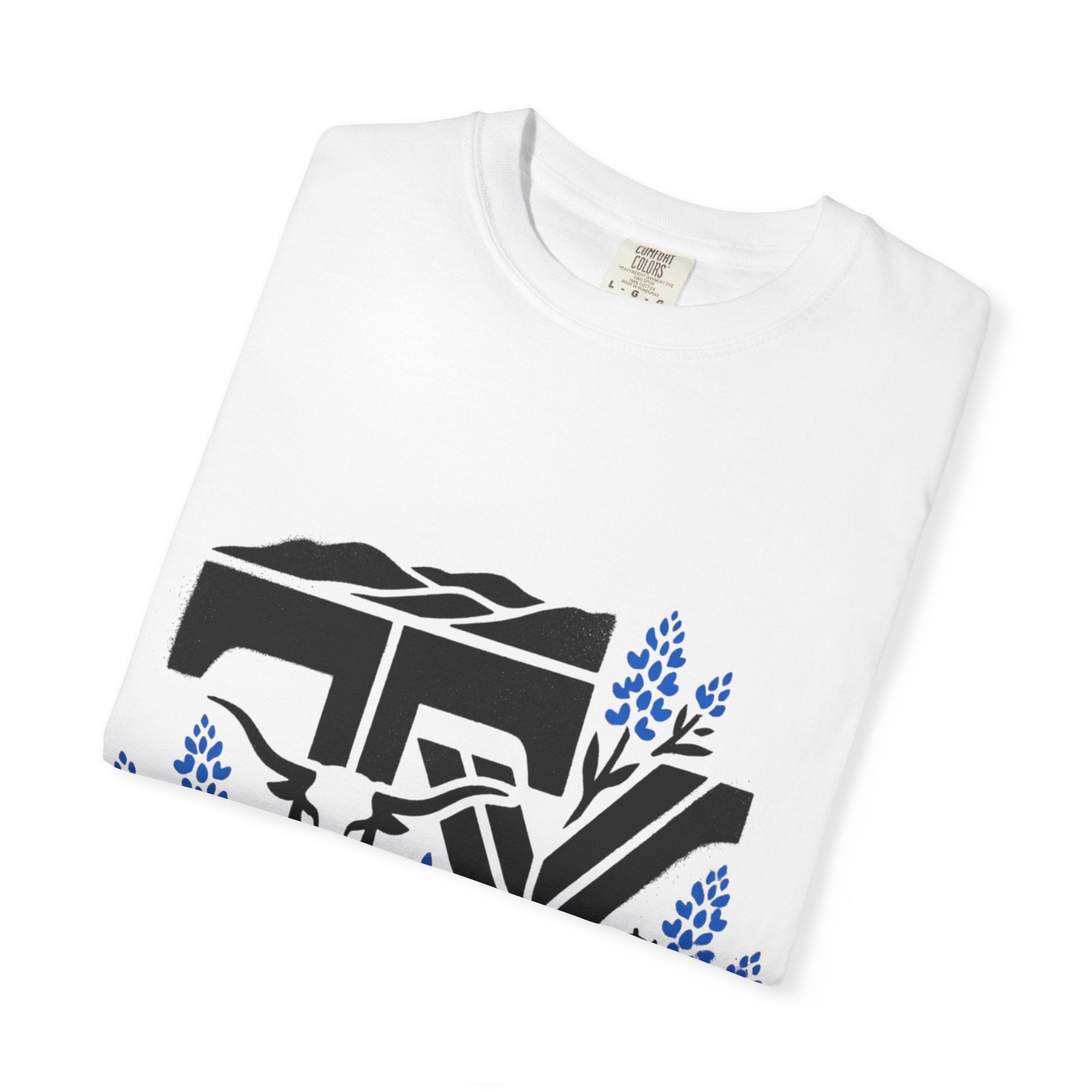 OurStateTees - TX Texas Southwestern Tee — Longhorn, Armadillo & Bluebonnet Graphic T-Shirt