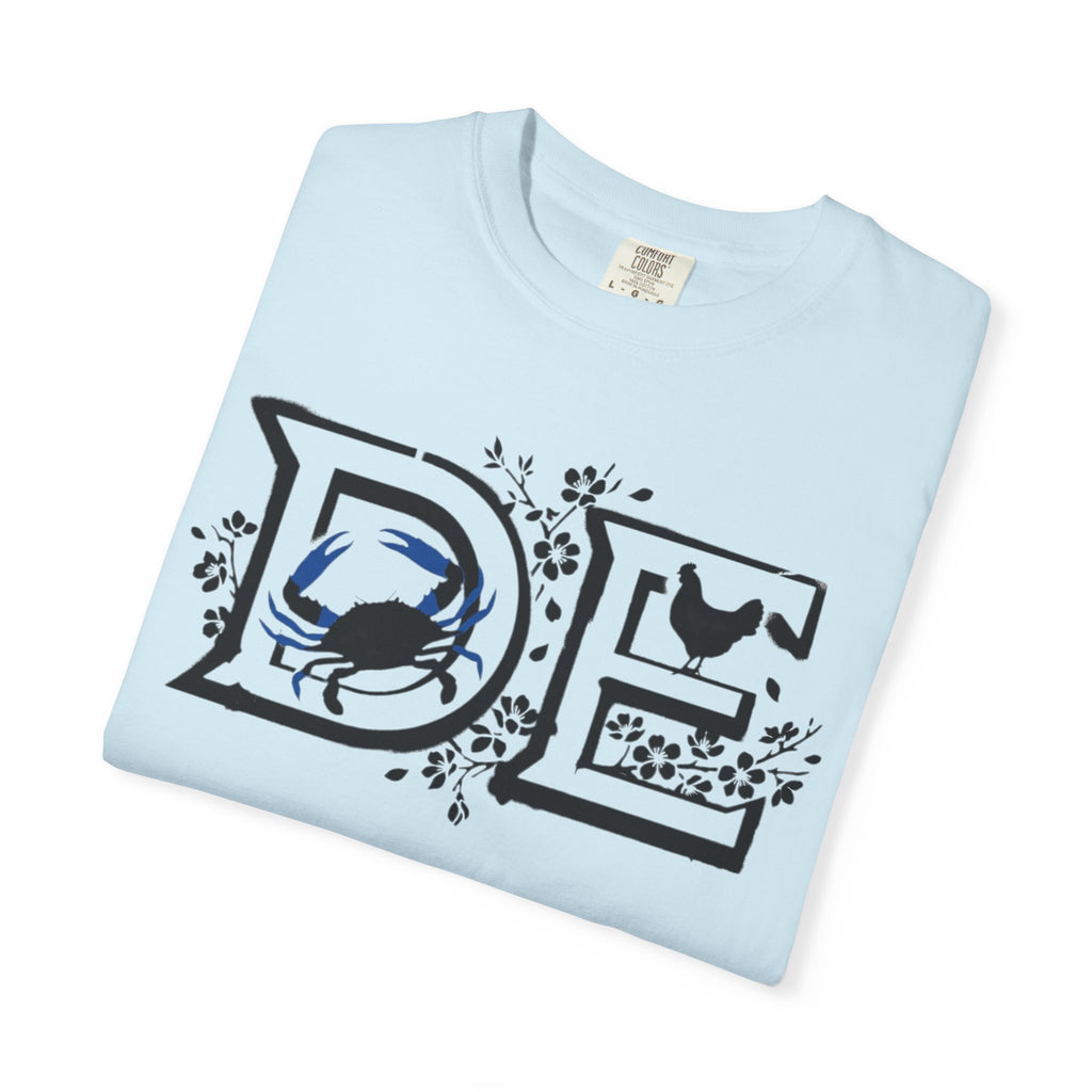 OurStateTees - Deleware DE Letterpress Tee — Floral & Bird Graphic T-Shirt
