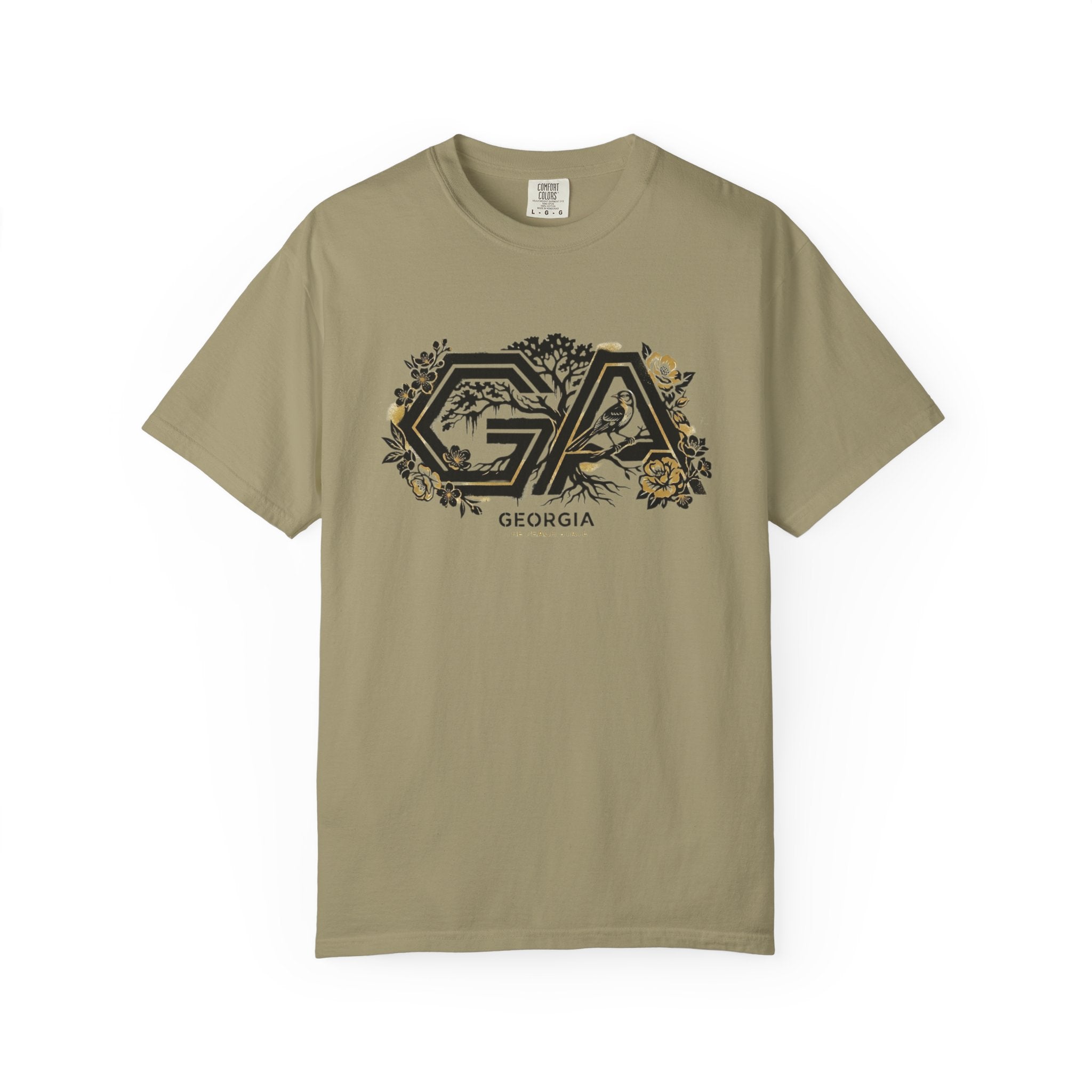 OurStateTees - Georgia GA Floral Logo T‑Shirt — Botanical Accents