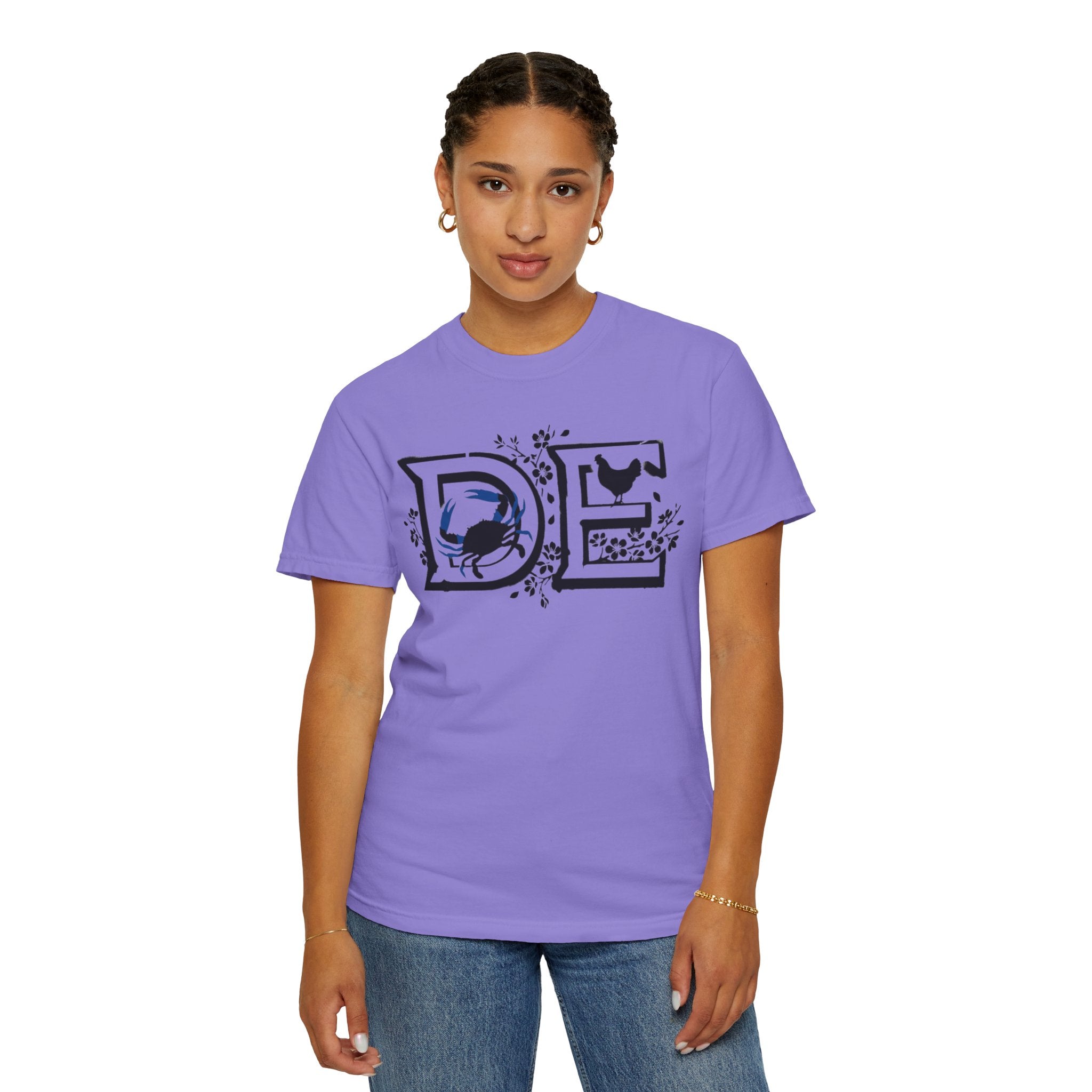 OurStateTees - Deleware DE Letterpress Tee — Floral & Bird Graphic T-Shirt