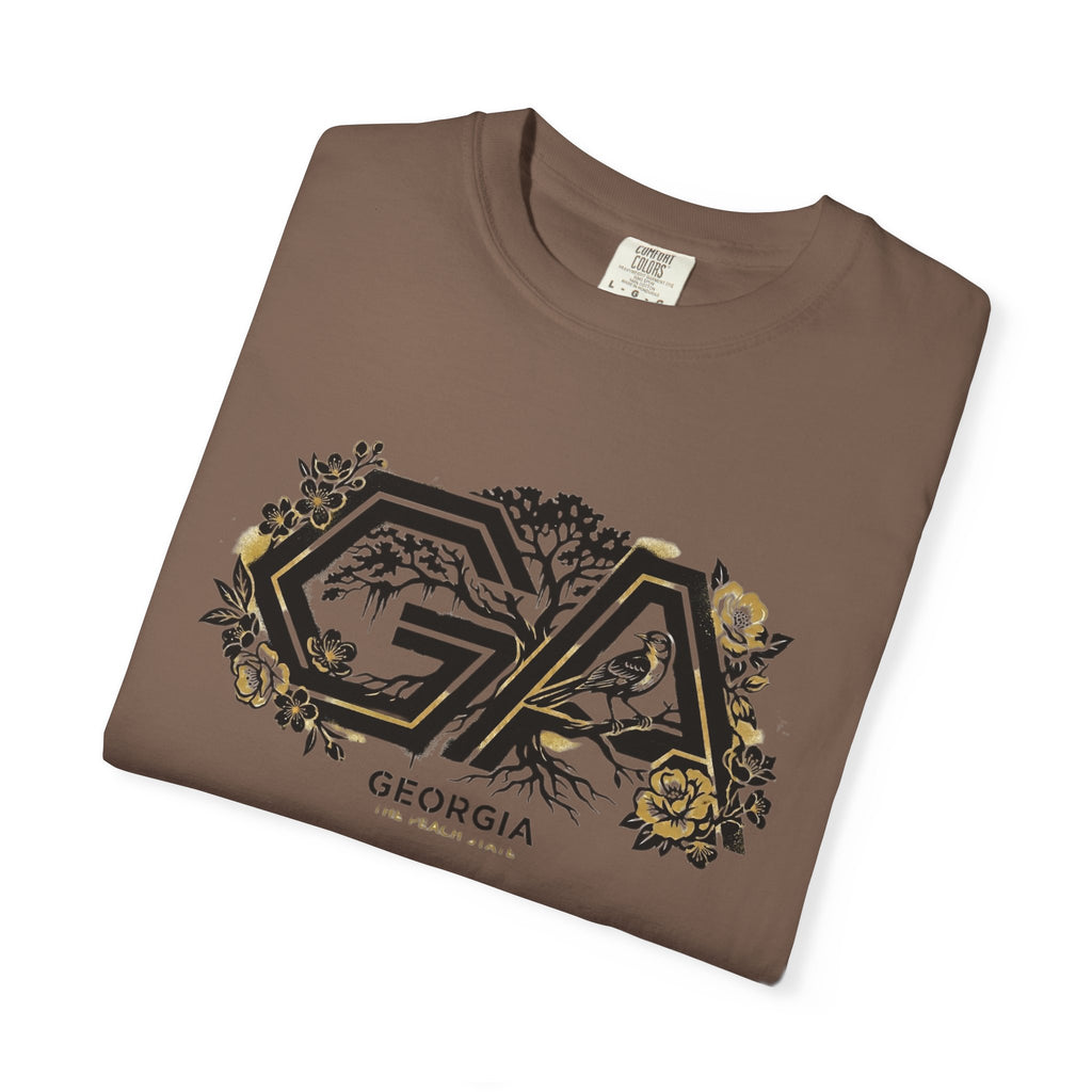 OurStateTees - Georgia GA Floral Logo T‑Shirt — Botanical Accents