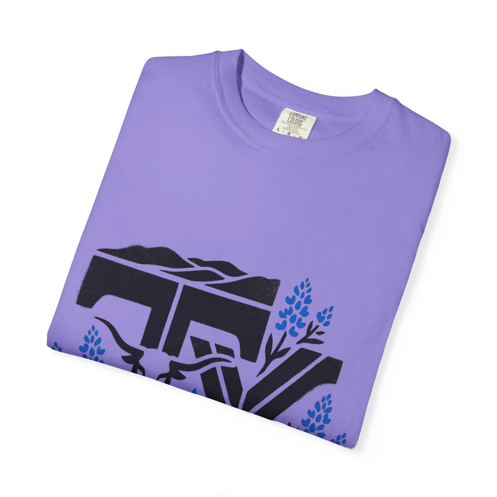 OurStateTees - TX Texas Southwestern Tee — Longhorn, Armadillo & Bluebonnet Graphic T-Shirt