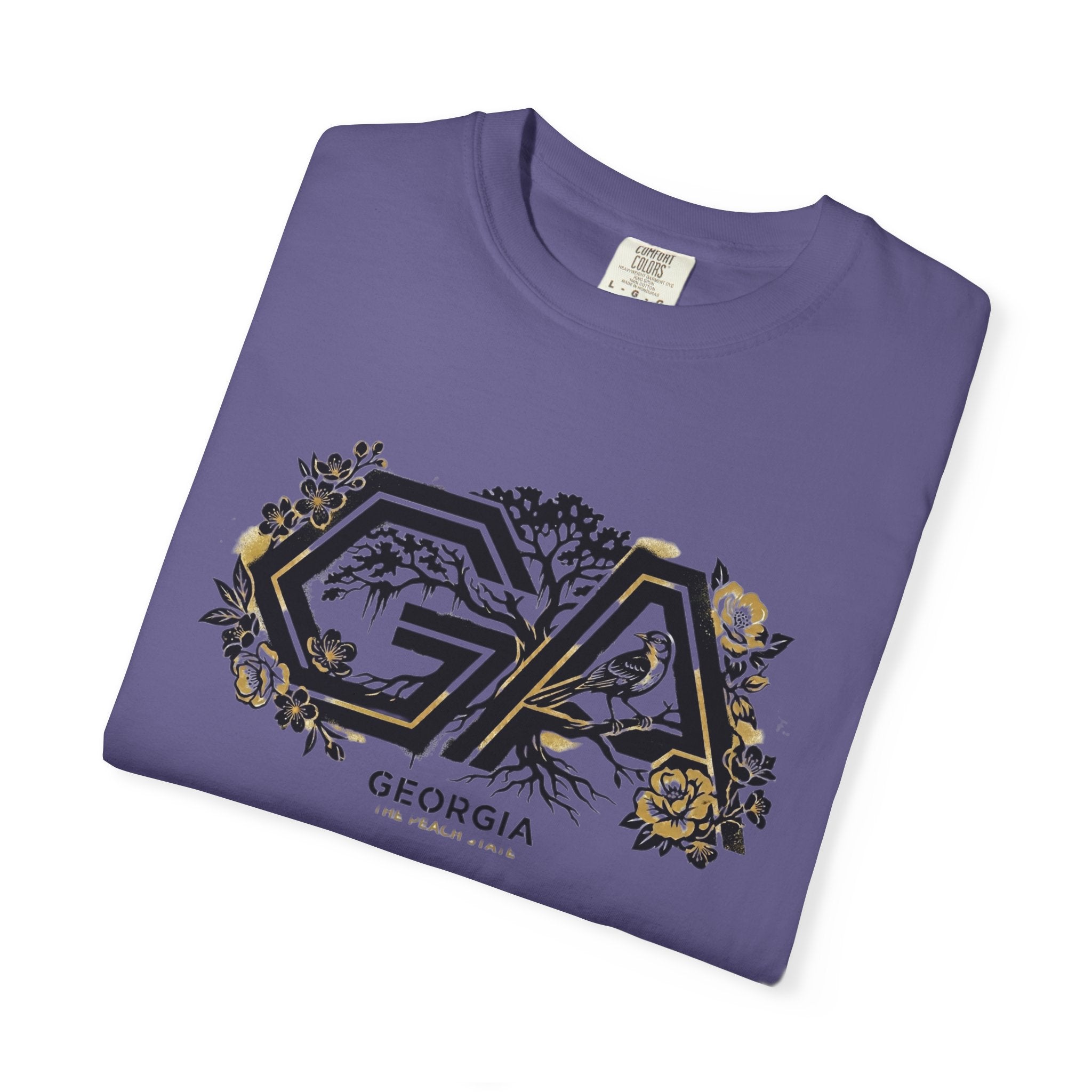 OurStateTees - Georgia GA Floral Logo T‑Shirt — Botanical Accents