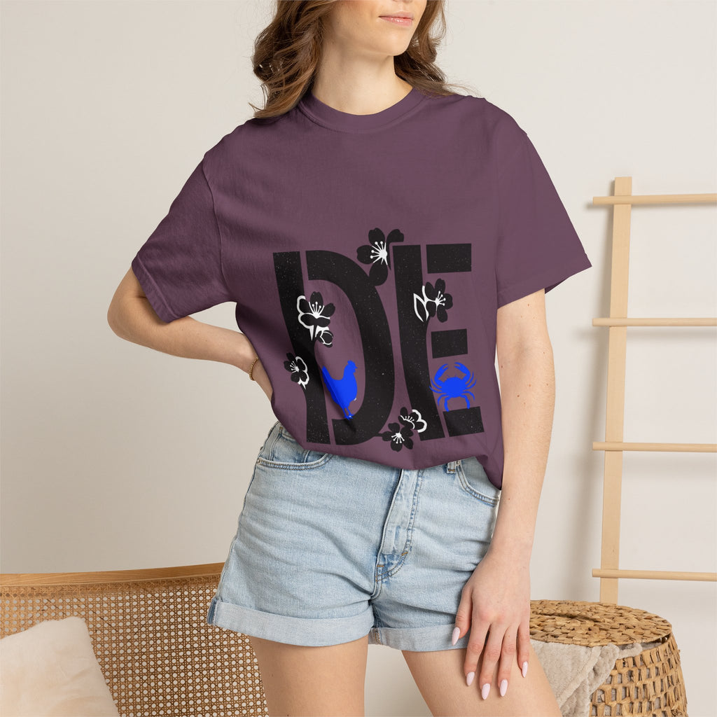 OurStateTees - Deleware DE Floral Nautical Graphic Tee (Crab & Chick Accent)