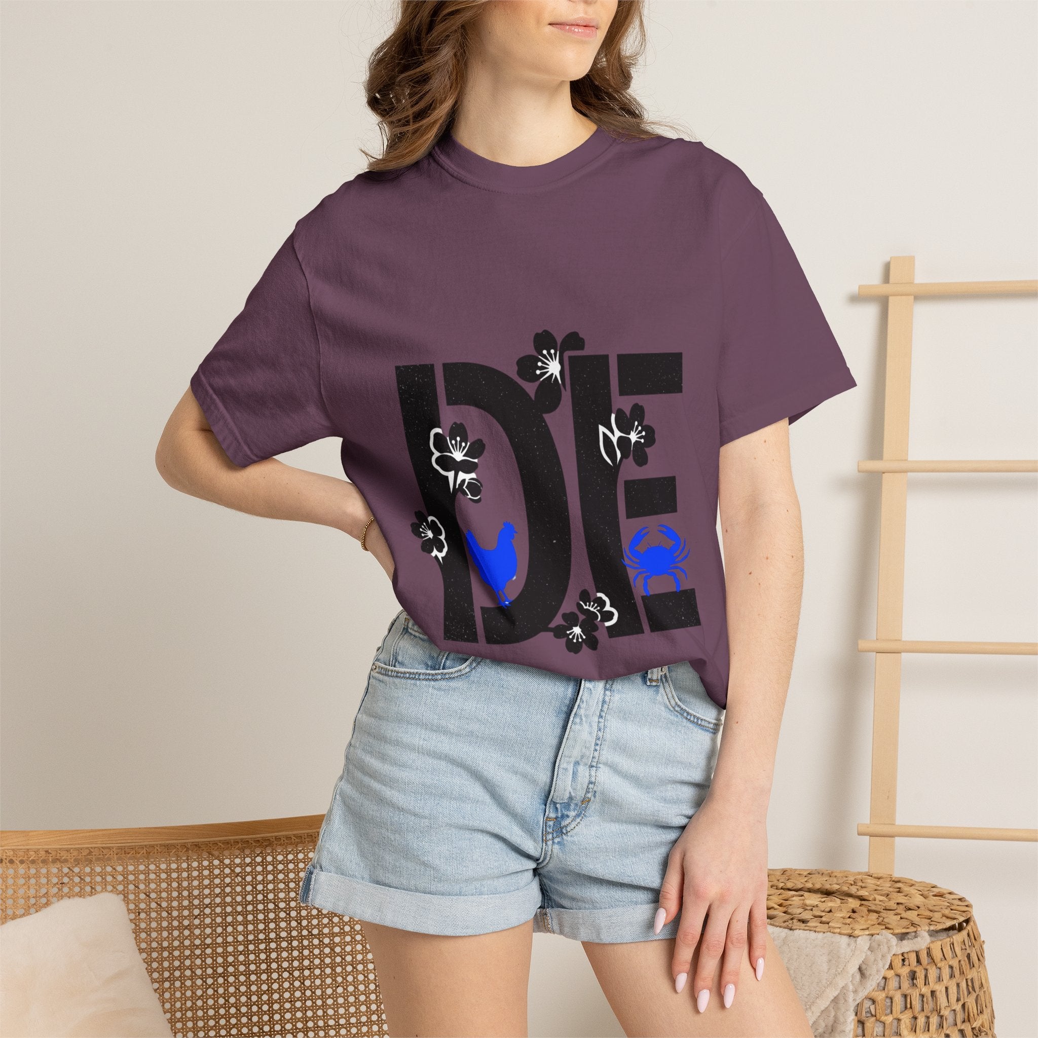 OurStateTees - Deleware DE Floral Nautical Graphic Tee (Crab & Chick Accent)