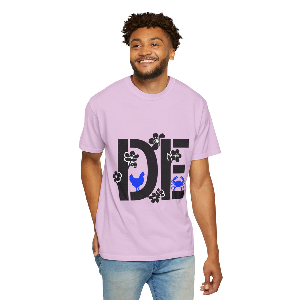 OurStateTees - Deleware DE Floral Nautical Graphic Tee (Crab & Chick Accent)