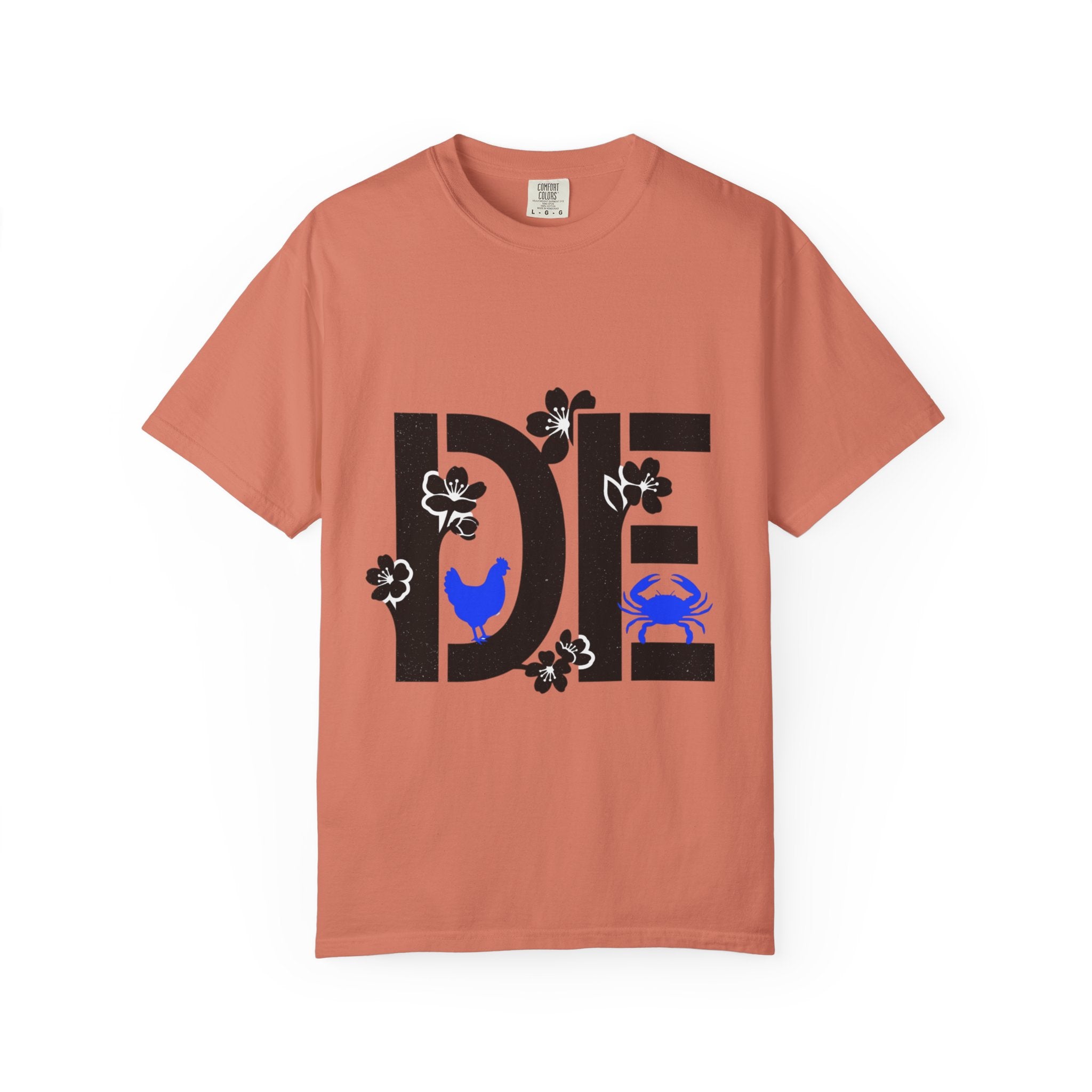 OurStateTees - Deleware DE Floral Nautical Graphic Tee (Crab & Chick Accent)
