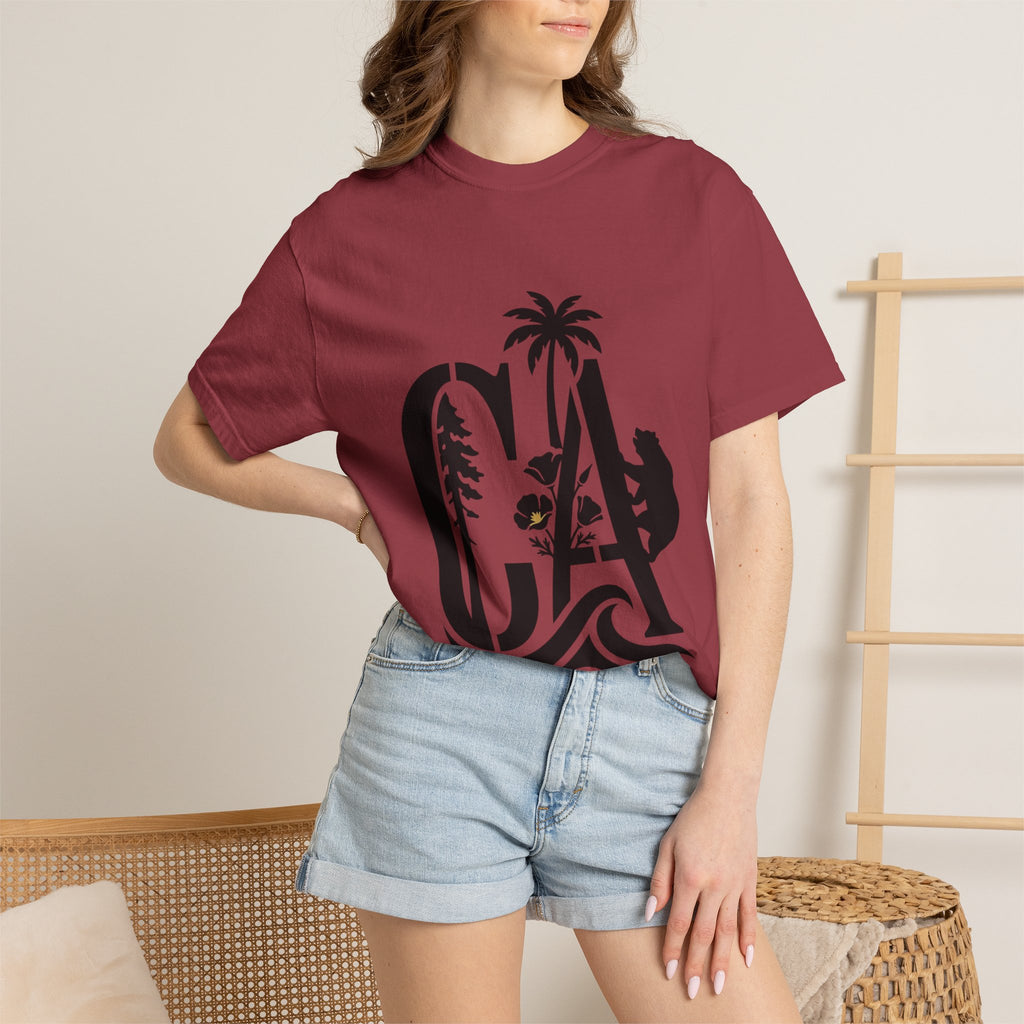 OurStateTees - California Surf Bear T-Shirt — CA Palm Tree Wave Graphic Tee