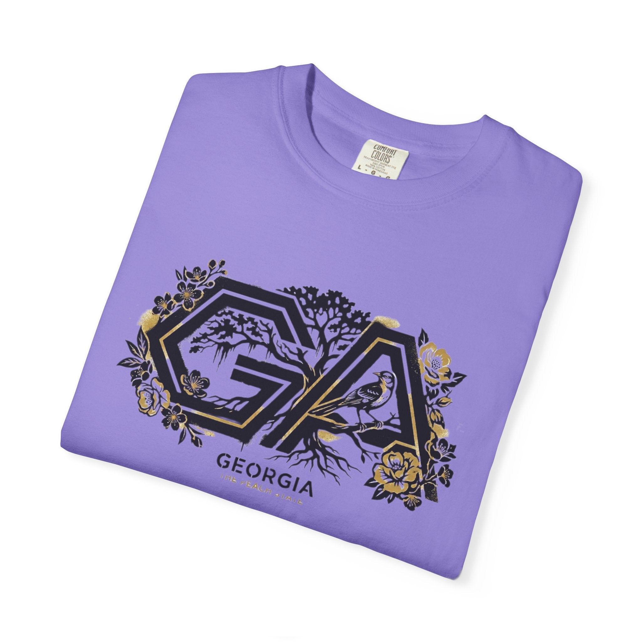 OurStateTees - Georgia GA Floral Logo T‑Shirt — Botanical Accents