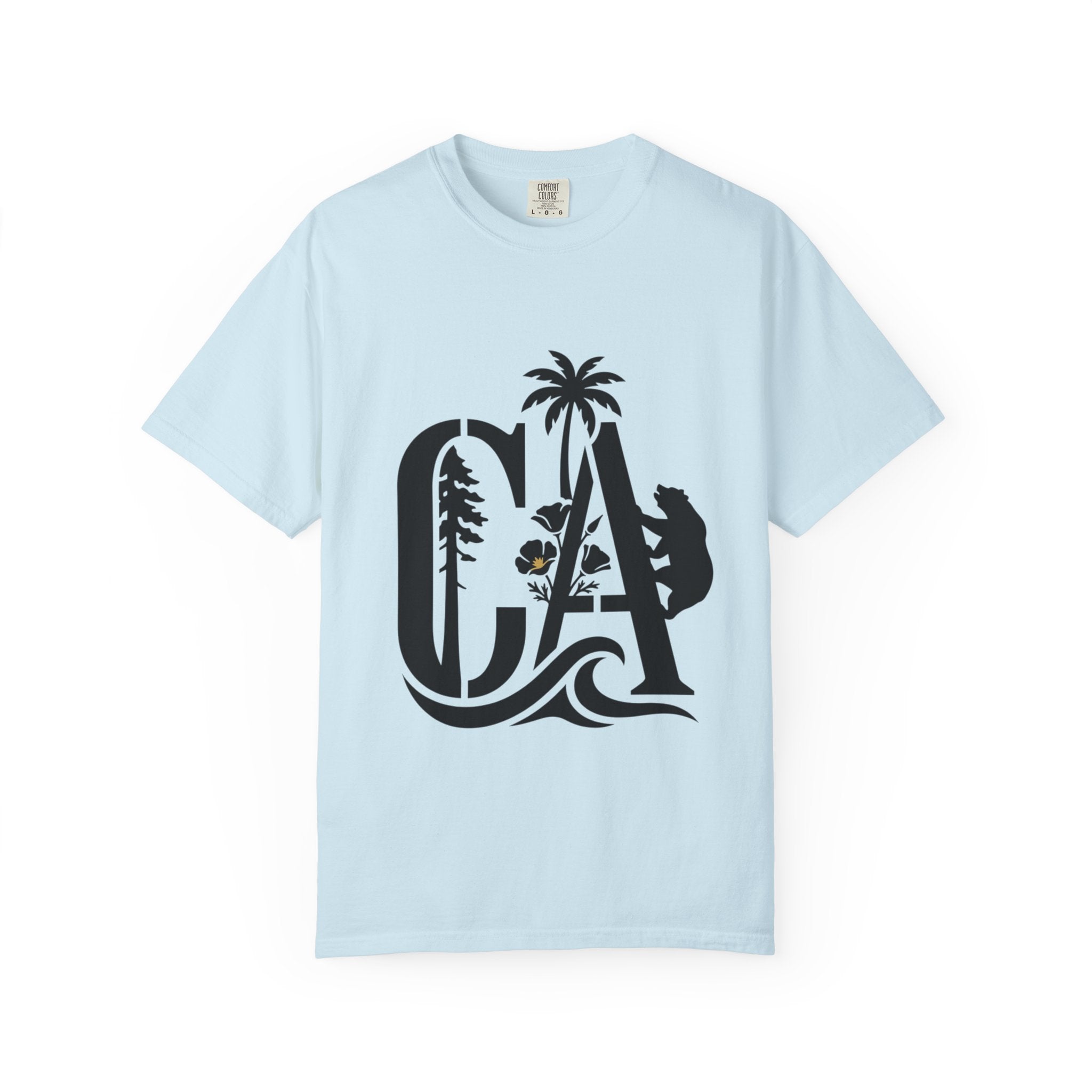 OurStateTees - California Surf Bear T-Shirt — CA Palm Tree Wave Graphic Tee