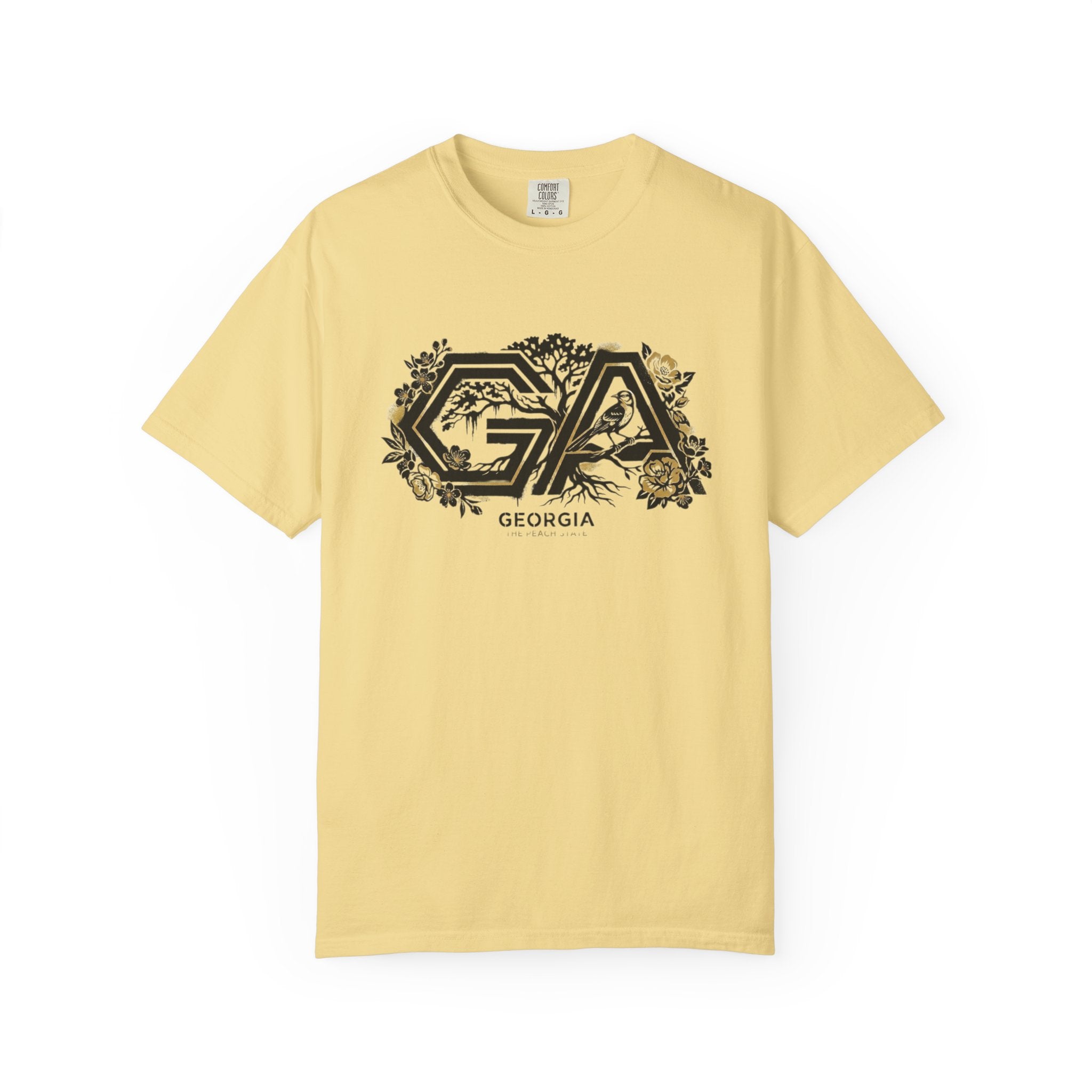 OurStateTees - Georgia GA Floral Logo T‑Shirt — Botanical Accents