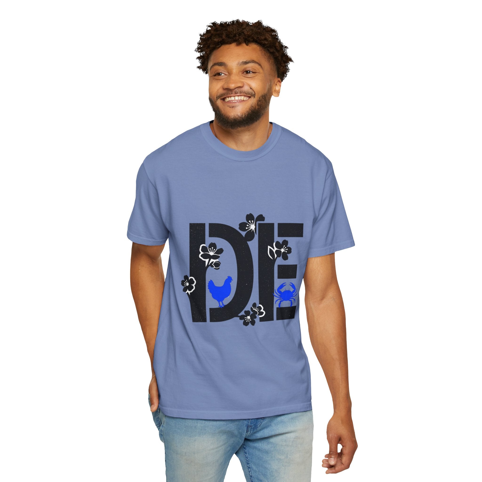 OurStateTees - Deleware DE Floral Nautical Graphic Tee (Crab & Chick Accent)