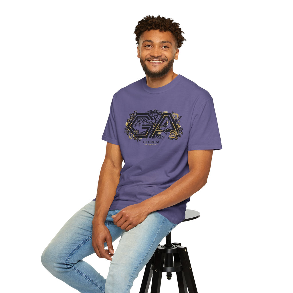 OurStateTees - Georgia GA Floral Logo T‑Shirt — Botanical Accents