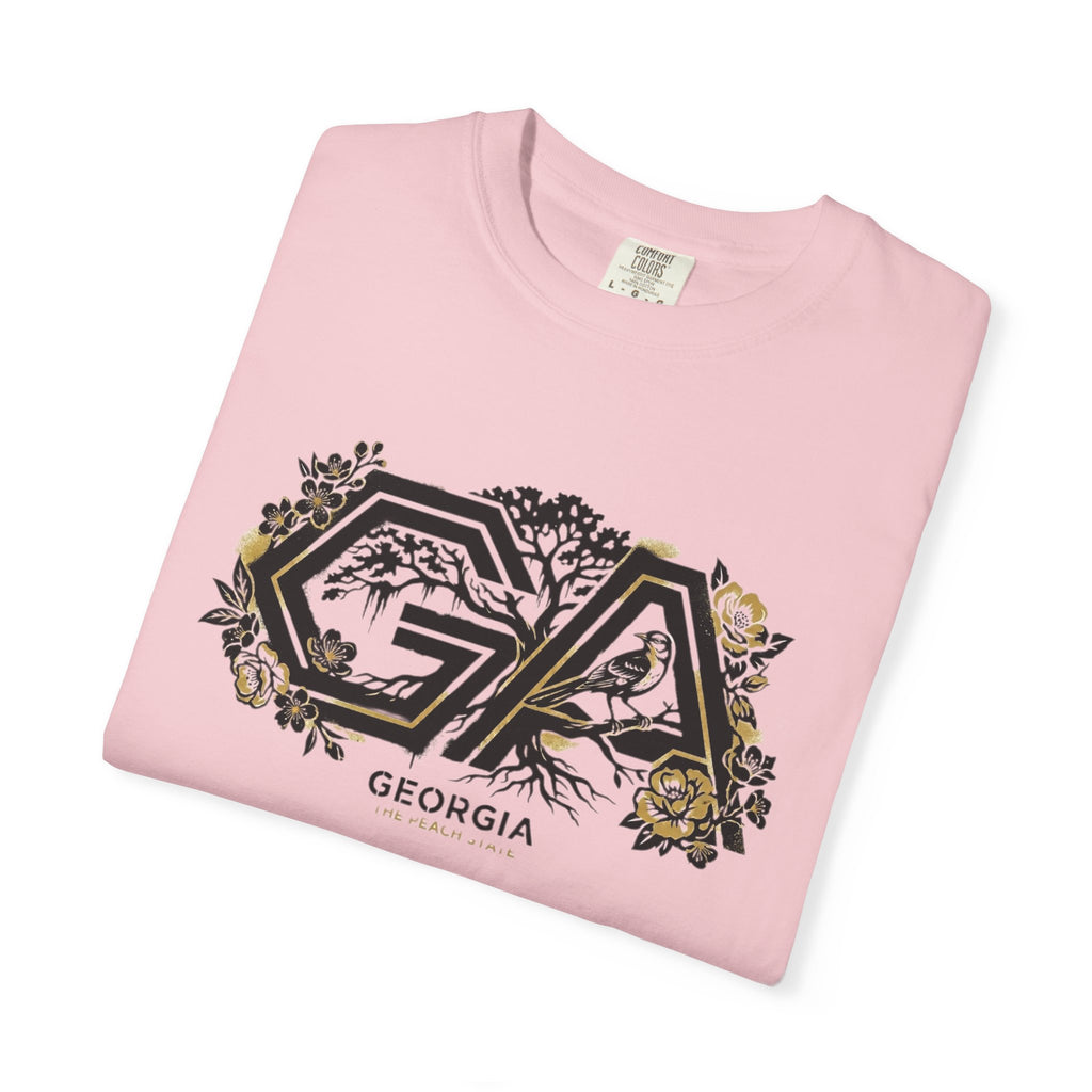 OurStateTees - Georgia GA Floral Logo T‑Shirt — Botanical Accents