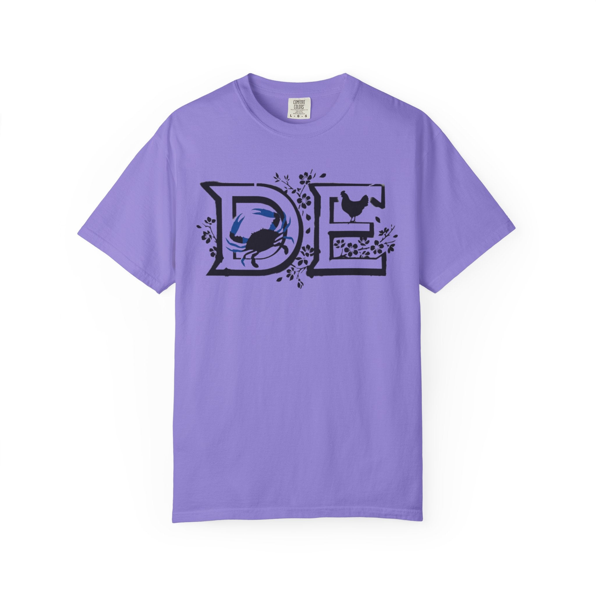 OurStateTees - Deleware DE Letterpress Tee — Floral & Bird Graphic T-Shirt