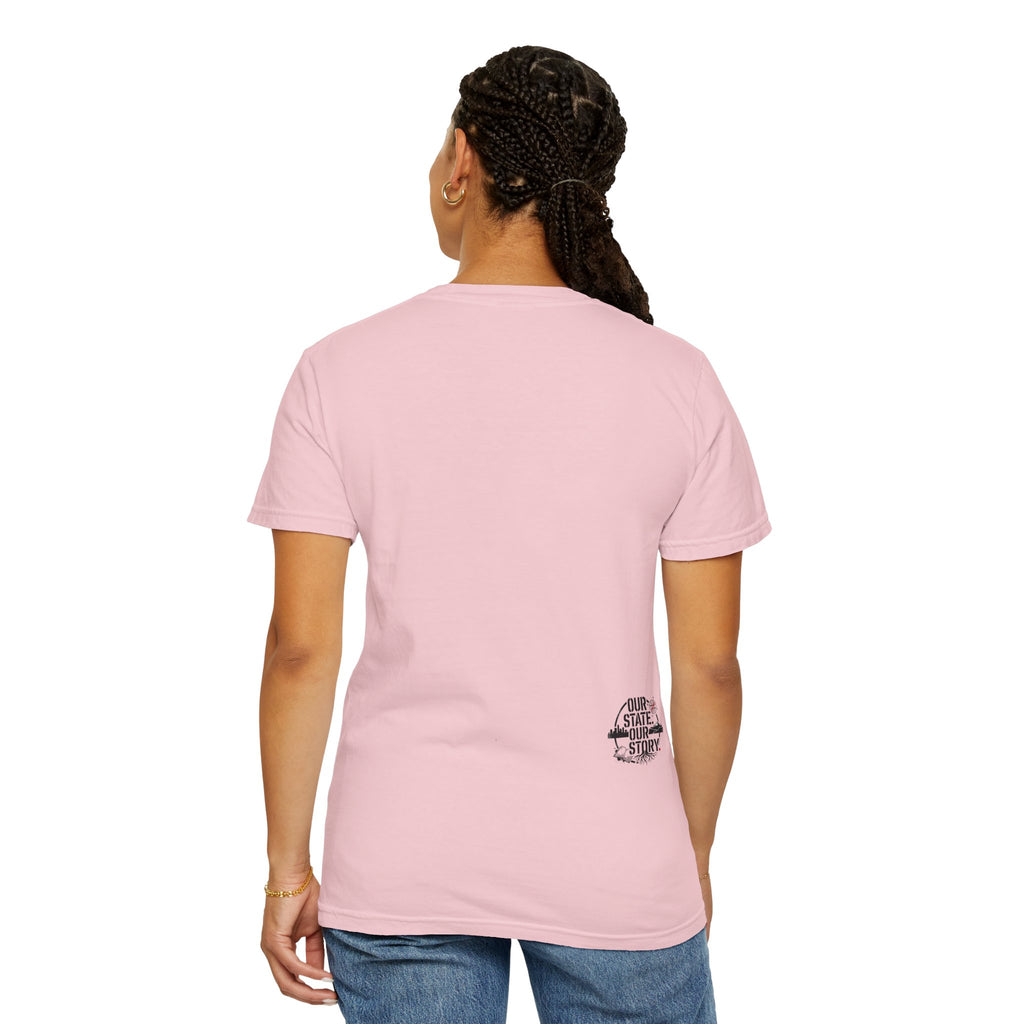 OurStateTees - Deleware DE Letterpress Tee — Floral & Bird Graphic T-Shirt