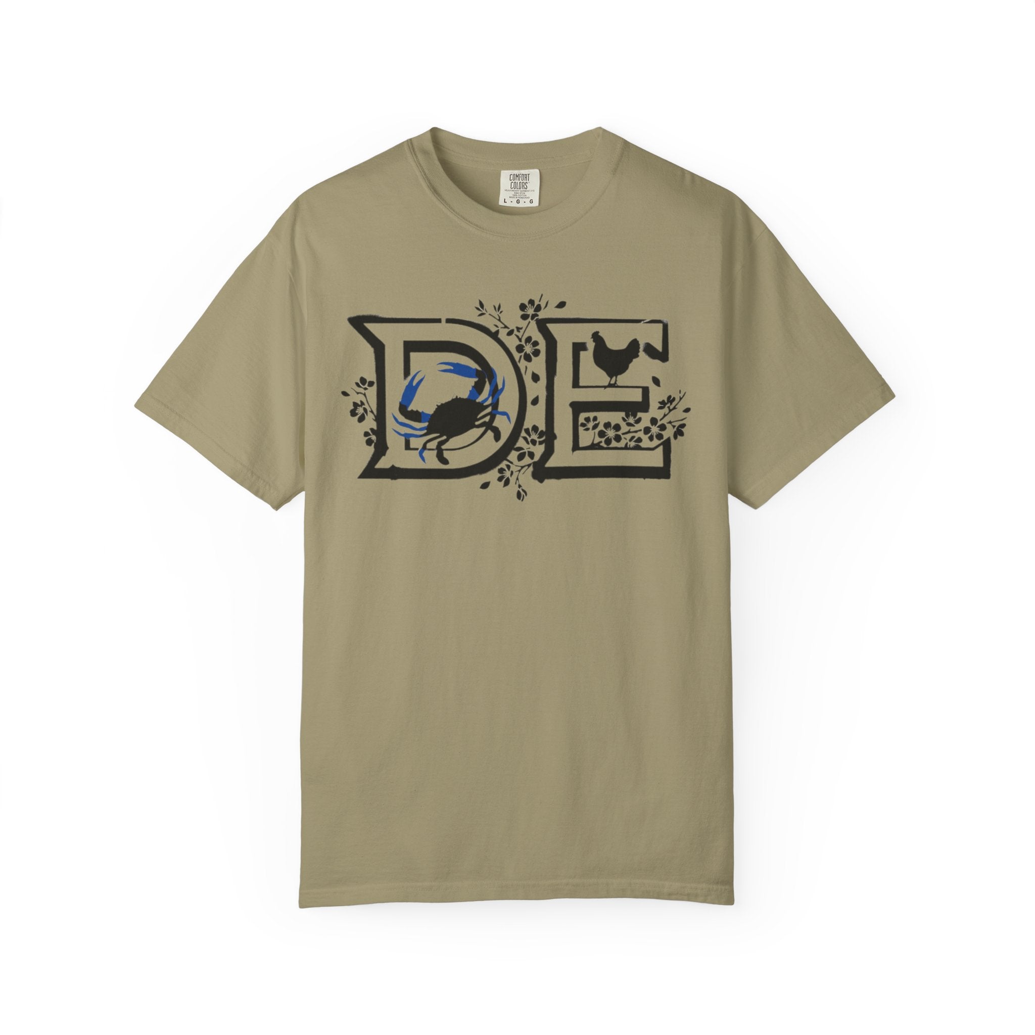 OurStateTees - Deleware DE Letterpress Tee — Floral & Bird Graphic T-Shirt