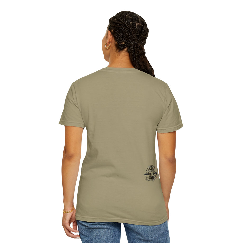 OurStateTees - Deleware DE Letterpress Tee — Floral & Bird Graphic T-Shirt